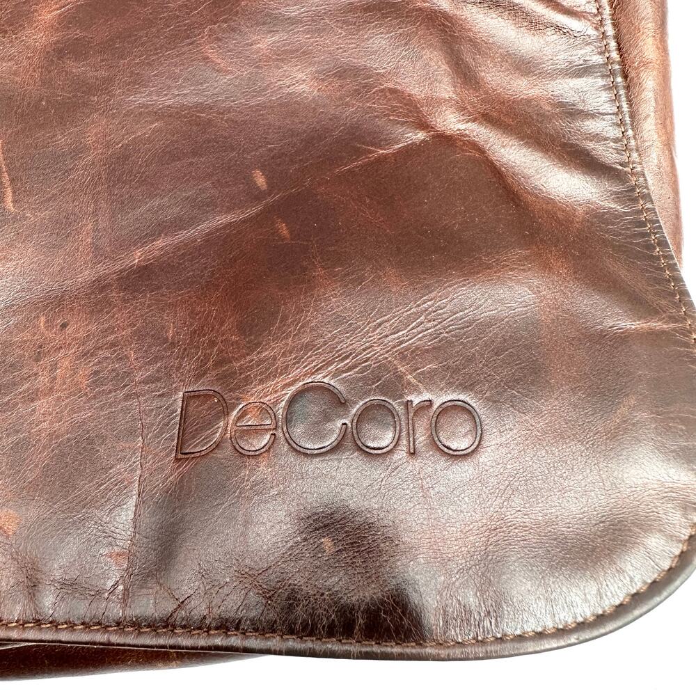 DeCoro leather Messenger Bag Full Grain Laptop Satchel Work Bag Men Office - Picture 5 of 16